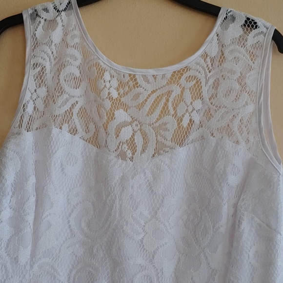 Sally Fashion Formal Sleeveless White Floral Lace Party Dress - XXL - Picture 5 of 7